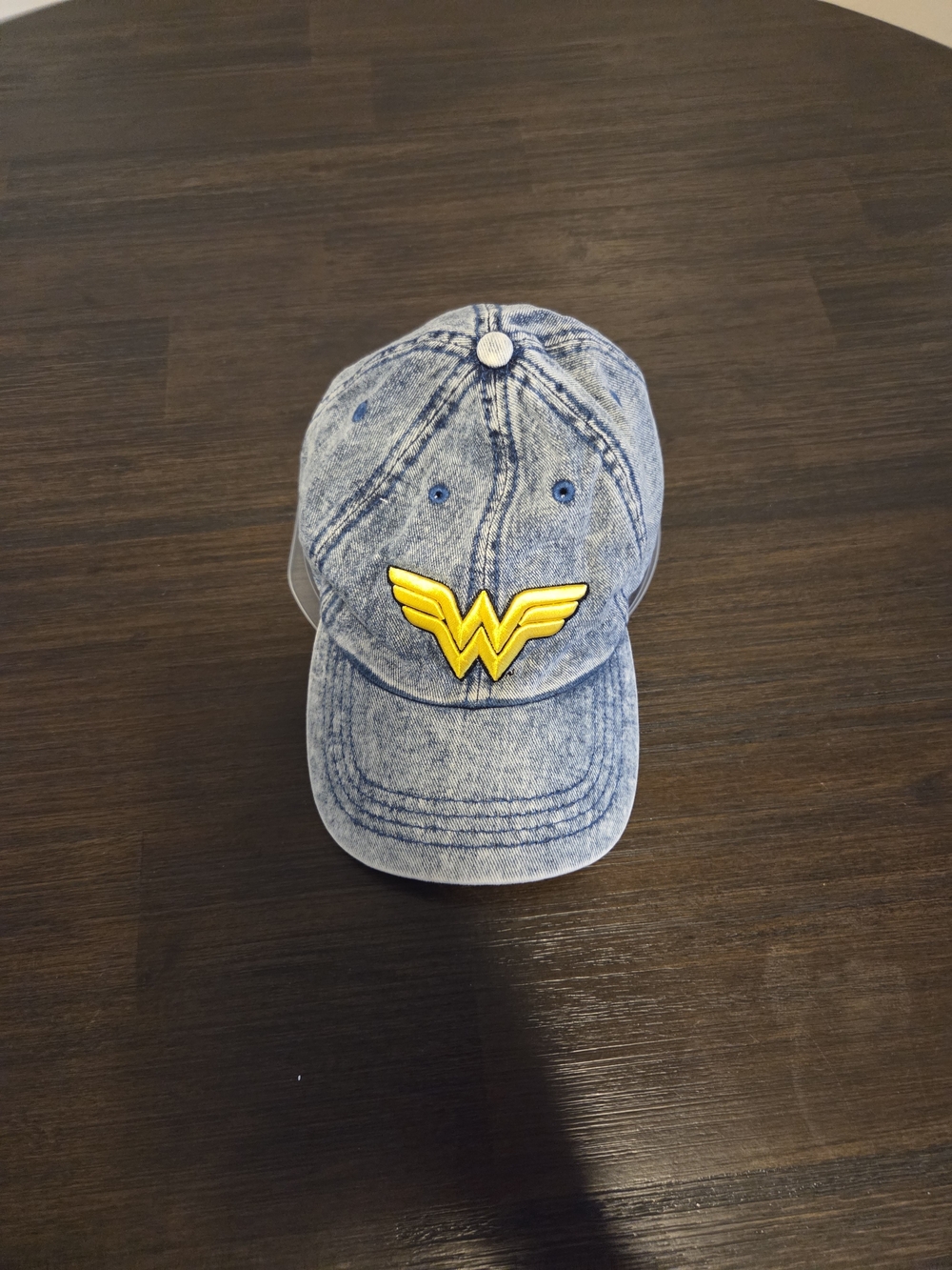 DC Denim-Style Cap with Yellow Emblem